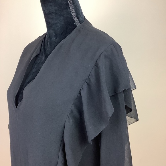 ARITZIA WILFRED CHIFFON SHEER BLACK BLOUSE - Picture 5 of 9